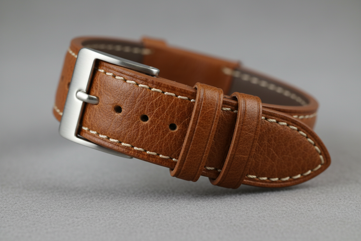 真皮制作的有质感的腕表表带