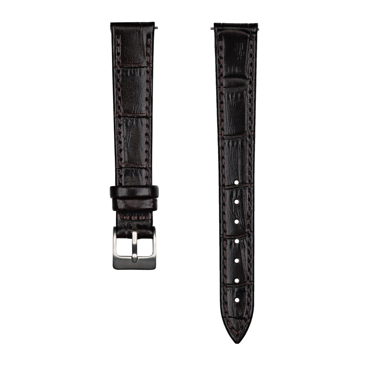Crocodile-patterned genuine leather watch strap
