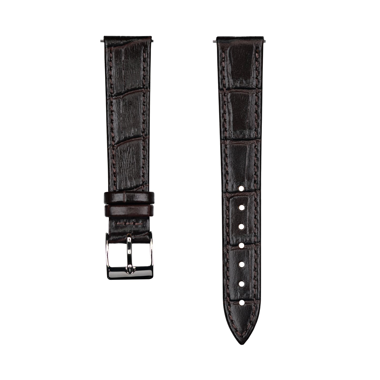 Crocodile-patterned genuine leather watch strap