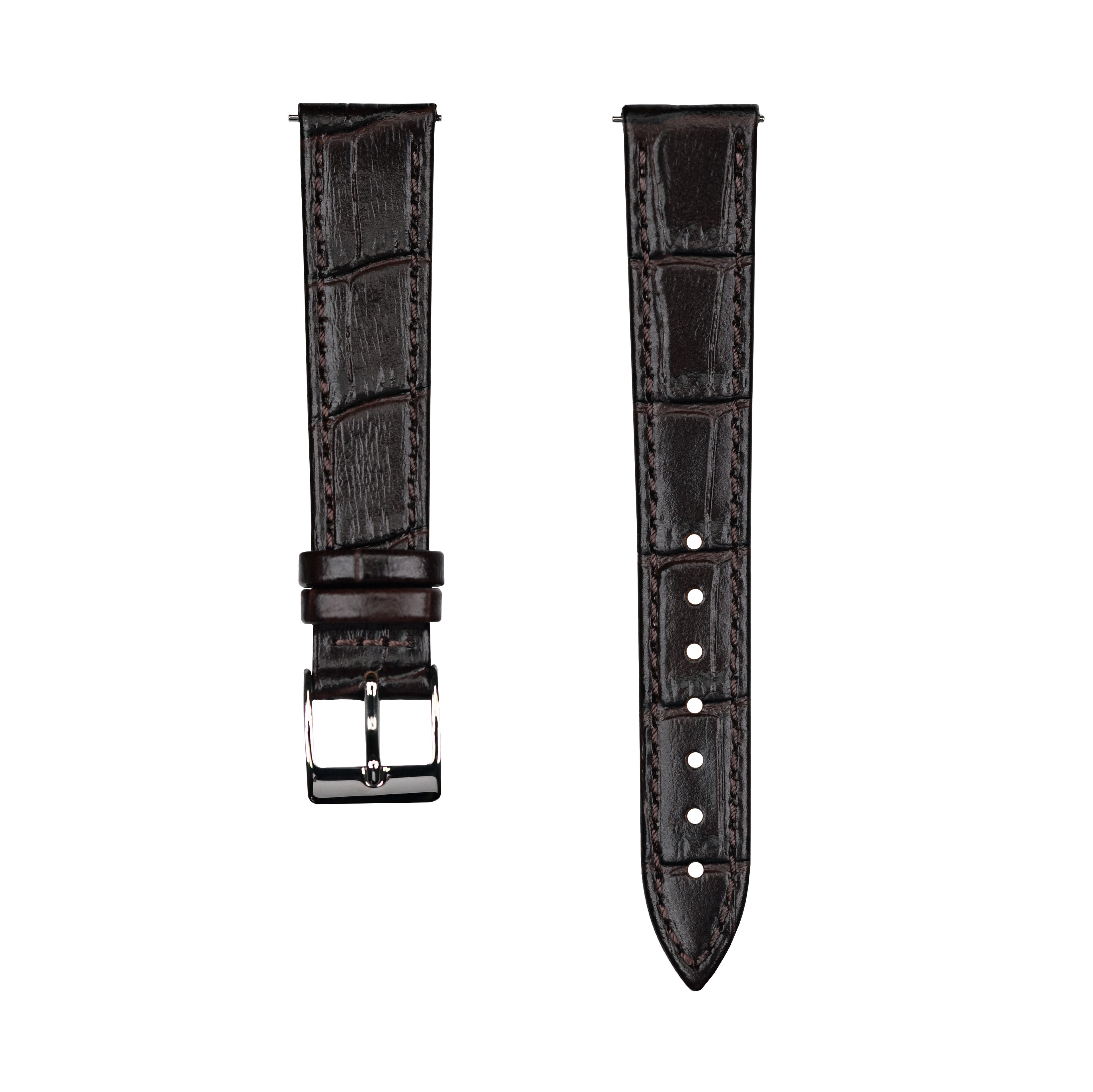 Crocodile-patterned genuine leather watch strap