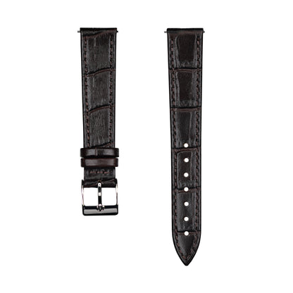 Crocodile-patterned genuine leather watch strap