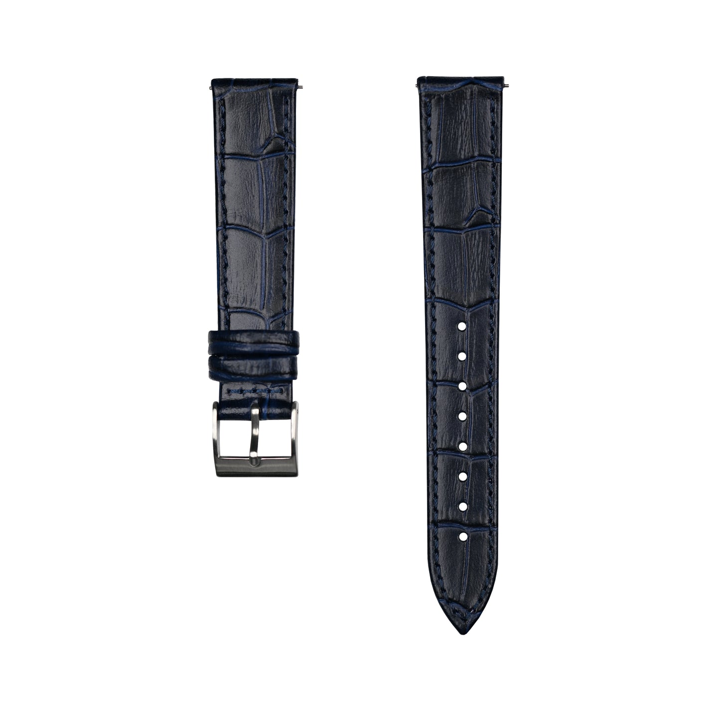 Crocodile-patterned genuine leather watch strap